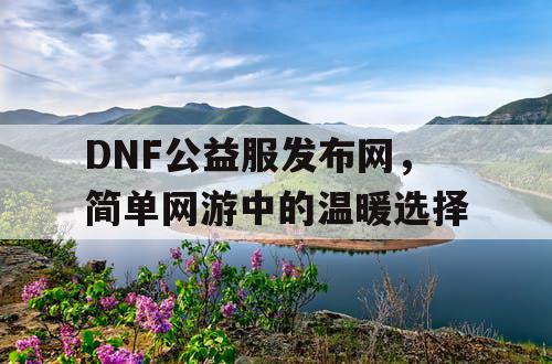 DNF公益服发布网，简单网游中的温暖选择