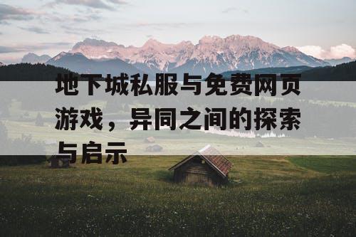 地下城私服与免费网页游戏，异同之间的探索与启示